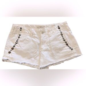 Ralph Lauren EUC Denim & Supply Unique White Cut-Off Studded Denim Jean Shorts